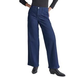 DKNY Jeans Women's High-Rise Wide-Leg Trouser Jeans Blue Size 32 1548
